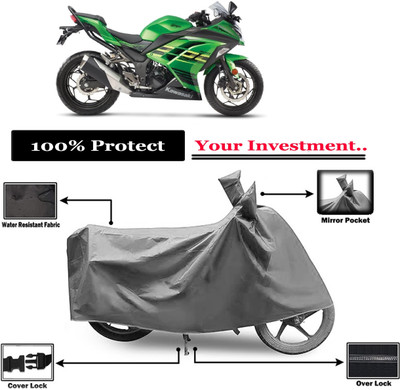 Amexride Two Wheeler Cover for Kawasaki(Ninja 300 BS6, Grey)
