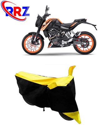 RRZ Waterproof Two Wheeler Cover for KTM(125 Duke, Black, Yellow)