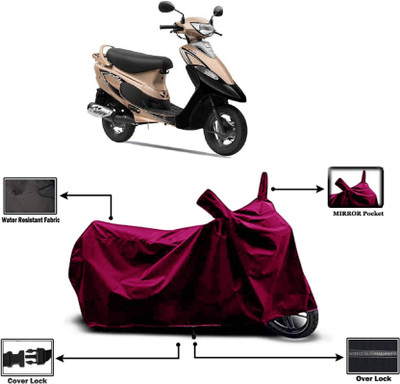 KEDIT Two Wheeler Cover for TVS(Scooty Pep+, Maroon)