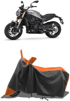 SUGASHRI Waterproof Two Wheeler Cover for Benelli(Leoncino 800, Orange, Black)