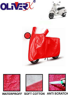OliverX Waterproof Two Wheeler Cover for Vespa(GTS Super 125, Red)