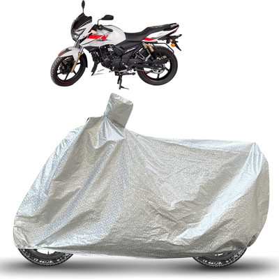 Caronix Waterproof Two Wheeler Cover for TVS(Apache RTR 180, Silver)
