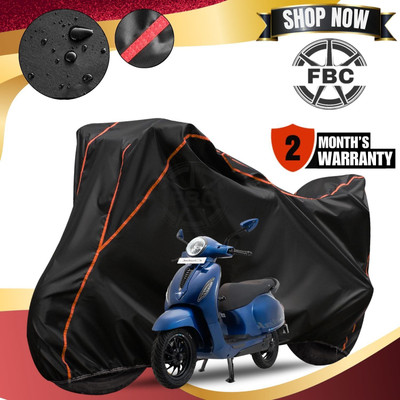 AutoGalaxy Waterproof Two Wheeler Cover for Bajaj(Chetak, Black, Red)