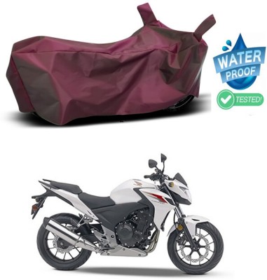 Ascension Waterproof Two Wheeler Cover for Honda(CB500F, Maroon)