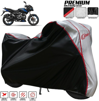 xodi Waterproof Two Wheeler Cover for Bajaj(Pulsar 125 Neon BS6, Silver, Black)