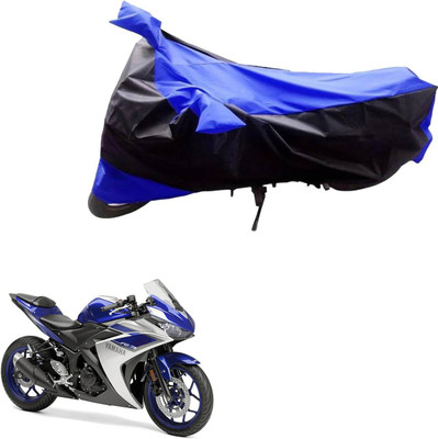 Mdstar Waterproof Two Wheeler Cover for Yamaha(YZF R25, Black, Blue)