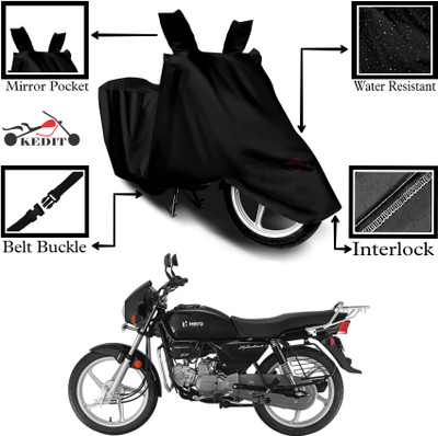 KEDIT Two Wheeler Cover for Hero(Splendor, Black)