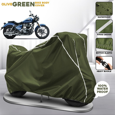 AUTOCAD Waterproof Two Wheeler Cover for Royal Enfield(Meteor BS6, Green)