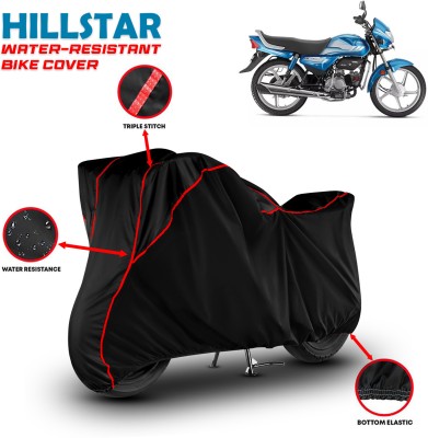 HILLSTAR Waterproof Two Wheeler Cover for Hero(HF Deluxe, Black, Red)