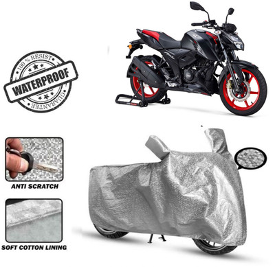 Autoinnovation Waterproof Two Wheeler Cover for TVS(Apache RTR 160 4V, Silver)