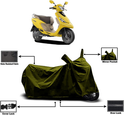 Amexride Two Wheeler Cover for TVS(Scooty Zest 110, Green)