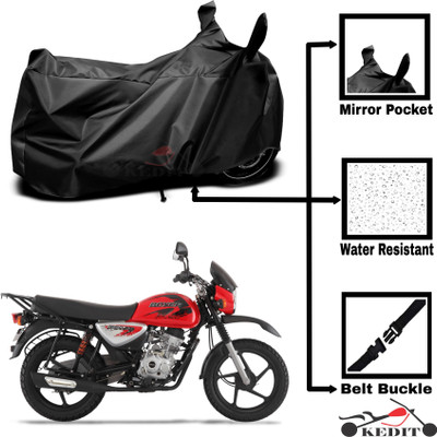 KEDIT Two Wheeler Cover for Bajaj(Boxer, Black)