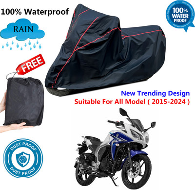 AutoGalaxy Waterproof Two Wheeler Cover for Yamaha(Fazer-FI BS6, Black, Red)