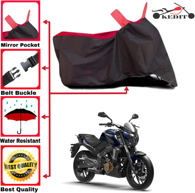 KEDIT Two Wheeler Cover for Bajaj(Dominar 400, Red, Black)