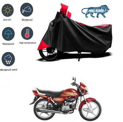 smwzxyu Waterproof Two Wheeler Cover for Hero(HF Deluxe, Red, Black)
