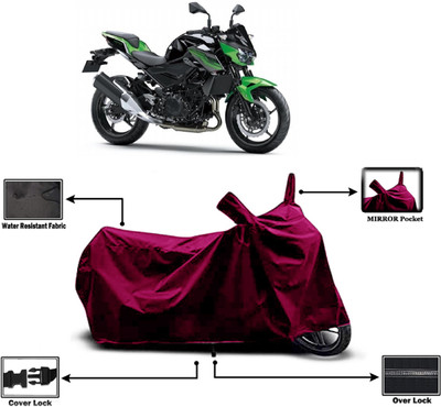 Amexride Two Wheeler Cover for Kawasaki(Z400 BS6, Maroon)