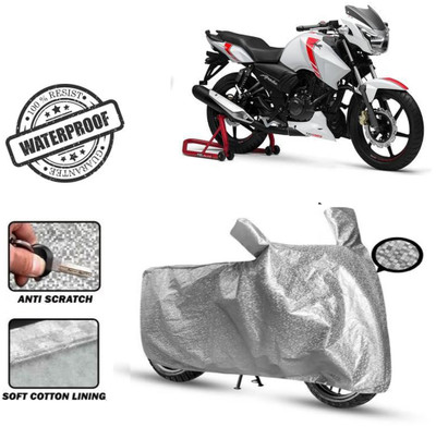 Autoinnovation Waterproof Two Wheeler Cover for TVS(Apache RTR 160, Silver)