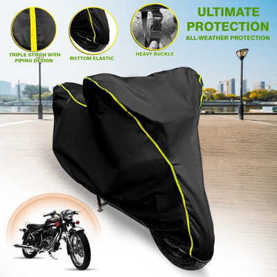 AUTOCOZEN Waterproof Two Wheeler Cover for Royal Enfield(Bullet 350 Twinspark, Black)