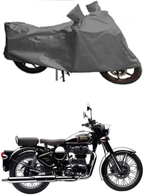 Mdstar Waterproof Two Wheeler Cover for Royal Enfield(Classic Chrome, Grey)