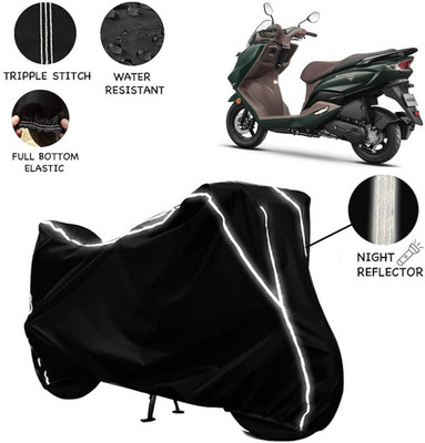 Delphinium Waterproof Two Wheeler Cover for Suzuki(Burgman Electric, Black)