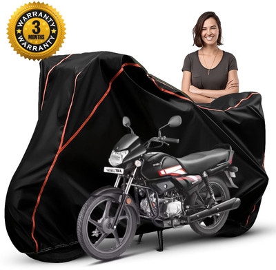 CoverX Waterproof Two Wheeler Cover for Hero(HF Deluxe, Black, Red)