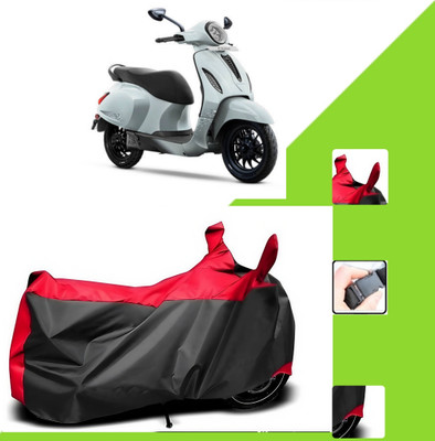 WMIZEXA Two Wheeler Cover for Bajaj(Chetak, Black, Red)