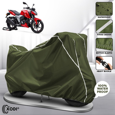 xodi Waterproof Two Wheeler Cover for TVS(Apache RTR 200, Green, White)