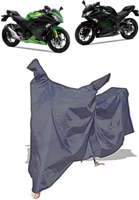 Amexride Two Wheeler Cover for Kawasaki(Ninja 300 BS6, Grey)