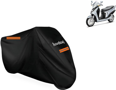 Juvdoxj Waterproof Two Wheeler Cover for Hero(Leap Hybrid SES, Black)