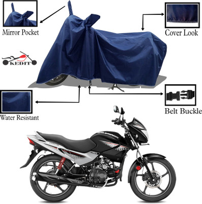 KEDIT Two Wheeler Cover for Hero(Glamour BS6, Blue)