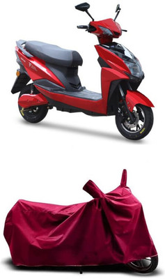 Coxtor Waterproof Two Wheeler Cover for Techo Electra(Raptor BS6, Maroon)