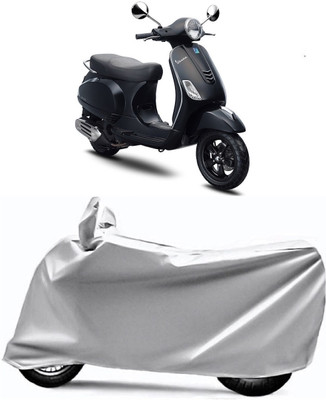 AUCTIMO Two Wheeler Cover for Piaggio(Vespa LX, Silver)