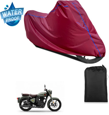 PAGORA Waterproof Two Wheeler Cover for Royal Enfield(Classic 350 Signals, Maroon)