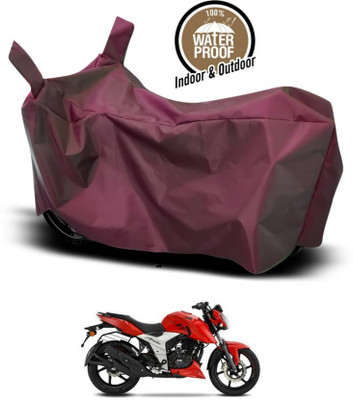 KEDIT Two Wheeler Cover for TVS(Apache RTR 160 4V, Maroon)