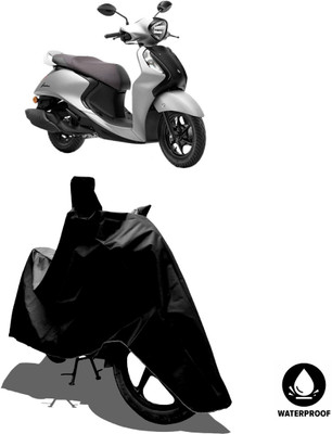 Amexride Waterproof Two Wheeler Cover for Yamaha(Fascino 125 FI, Black)
