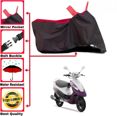 DeepShakshi AUTOMOTIVE Two Wheeler Cover for TVS(Pep+ BS6, Red, Black)