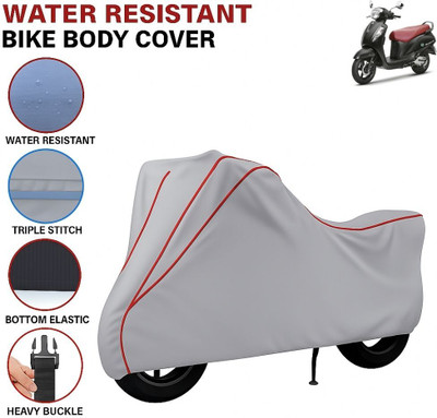 Auto Udaan Waterproof Two Wheeler Cover for Suzuki(New Access 125, Grey, Red)