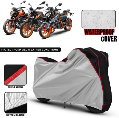 xodi Waterproof Two Wheeler Cover for KTM(Duke 200, Silver, Black, Red)