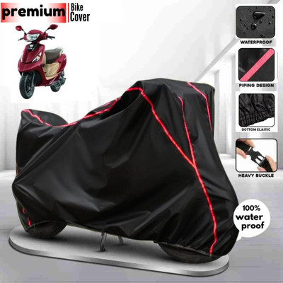 AutoGalaxy Waterproof Two Wheeler Cover for TVS(Scooty Zest 110, Black, Red)