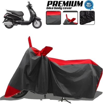 SK AUTO Waterproof Two Wheeler Cover for Suzuki(Black, Red)