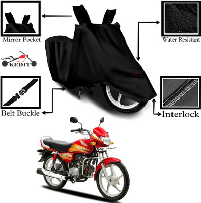 KEDIT Two Wheeler Cover for Universal For Bike(HF Deluxe, Black)