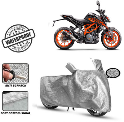 Autoinnovation Waterproof Two Wheeler Cover for KTM(250 Duke, Silver)