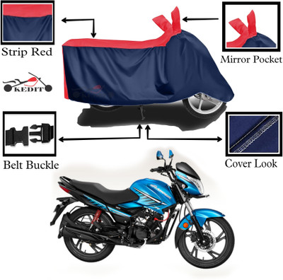 KEDIT Two Wheeler Cover for Hero(Glamour Programmed FI, Red, Blue)