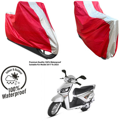 AutoGalaxy Waterproof Two Wheeler Cover for TVS(Creon BS6, Silver, Red)