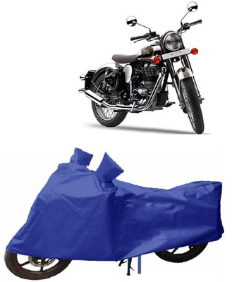 Varnwal E Commerce Waterproof Two Wheeler Cover for Royal Enfield(Classic Chrome, Blue)