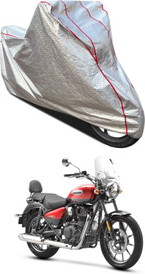 AutoGalaxy Waterproof Two Wheeler Cover for Royal Enfield(Meteor 350, Silver)