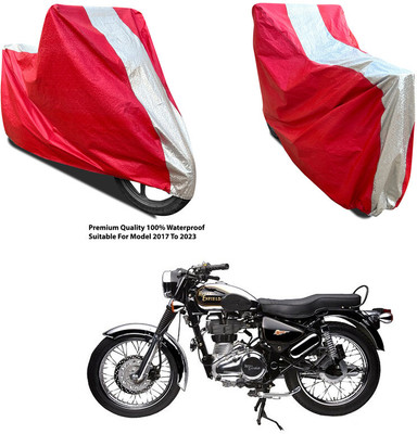 AutoGalaxy Waterproof Two Wheeler Cover for Royal Enfield(Electra, Silver, Red)