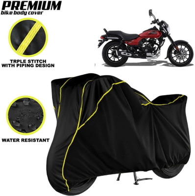 kerwa Waterproof Two Wheeler Cover for Bajaj(Avenger Street 160, Black, Yellow)