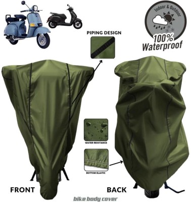 MADAFIYA Two Wheeler Cover for Bajaj(Chetak, Green, Black)