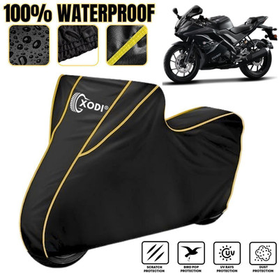 xodi Waterproof Two Wheeler Cover for Yamaha(R15, Black, Yellow)